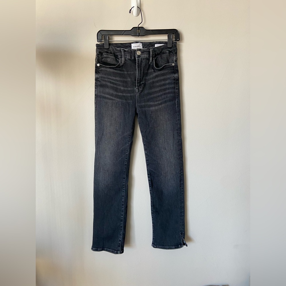 Frame Denim Gray Le Super High Straight Sz 28